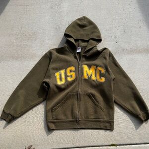 Vintage Olive Green USMC Zip Up Size M